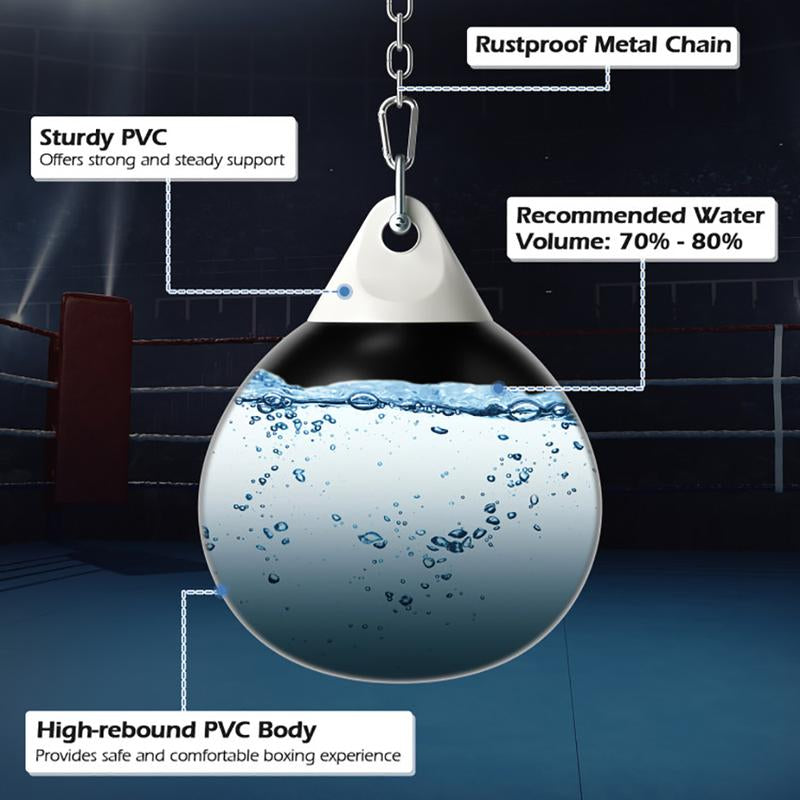 21 Inch Adjustable Water Punching Bag with Durable Metal Chain for Ultimate Boxing Workout