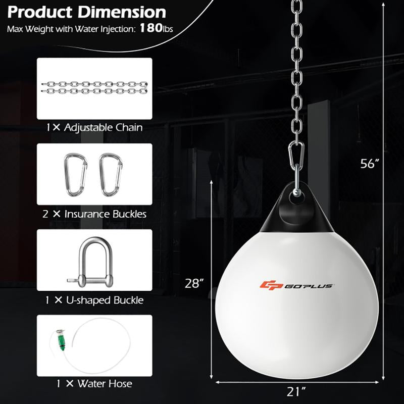 21 Inch Adjustable Water Punching Bag with Durable Metal Chain for Ultimate Boxing Workout