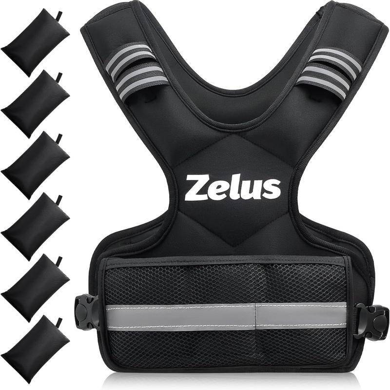 【Summer Sports】Zelus Weighted Vest for Men and Women | 4-10Lb/11-20Lb/20-32Lb Vest with 6 Ironsand Weights for Home Workouts,Home Fitness | Adjustable Body Weight Vest,All Seasons,Home/Outdoorfun Wear,Gift Idea Gym Accessories