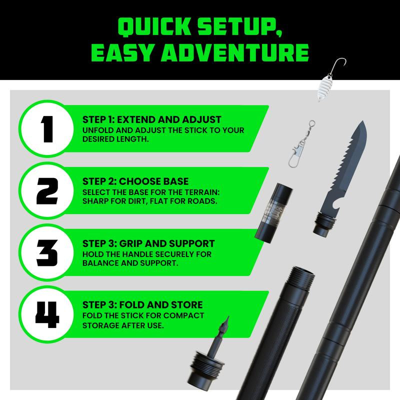 Rhino USA Tactical Hiking Stick – Essential Camping Gear for Hiking & Trekking – Durable Survival Stick for Outdoor Adventures