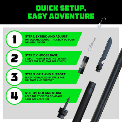 Rhino USA Tactical Hiking Stick – Essential Camping Gear for Hiking & Trekking – Durable Survival Stick for Outdoor Adventures