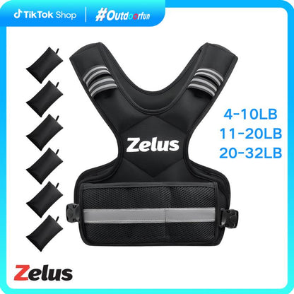 【Summer Sports】Zelus Weighted Vest for Men and Women | 4-10Lb/11-20Lb/20-32Lb Vest with 6 Ironsand Weights for Home Workouts,Home Fitness | Adjustable Body Weight Vest,All Seasons,Home/Outdoorfun Wear,Gift Idea Gym Accessories