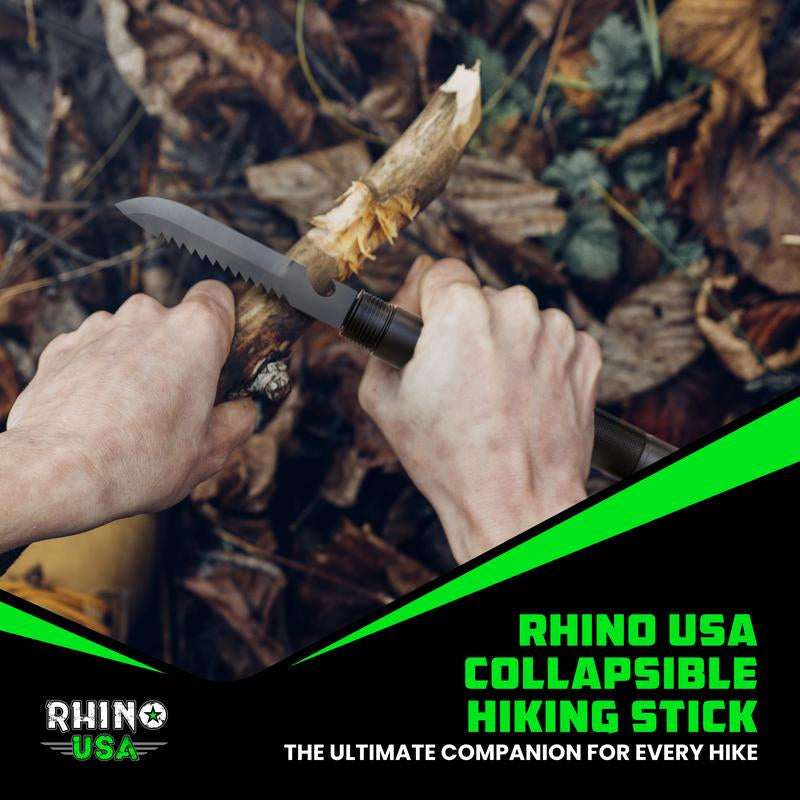 Rhino USA Tactical Hiking Stick – Essential Camping Gear for Hiking & Trekking – Durable Survival Stick for Outdoor Adventures